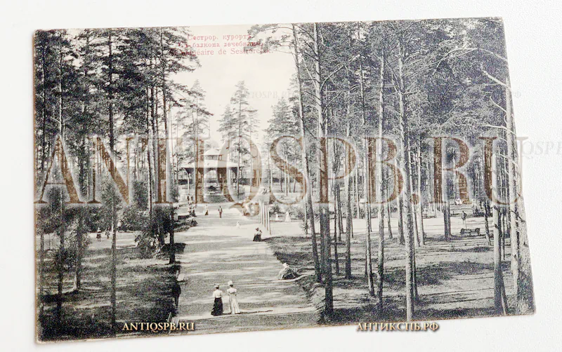 Открытка старинная.Открытое письмо. Carte Postale. "Сестрорецкий курорт. С балкона лечебницы". Всемирный почтовый союз. Россия. Нач. ХХ века. №5073